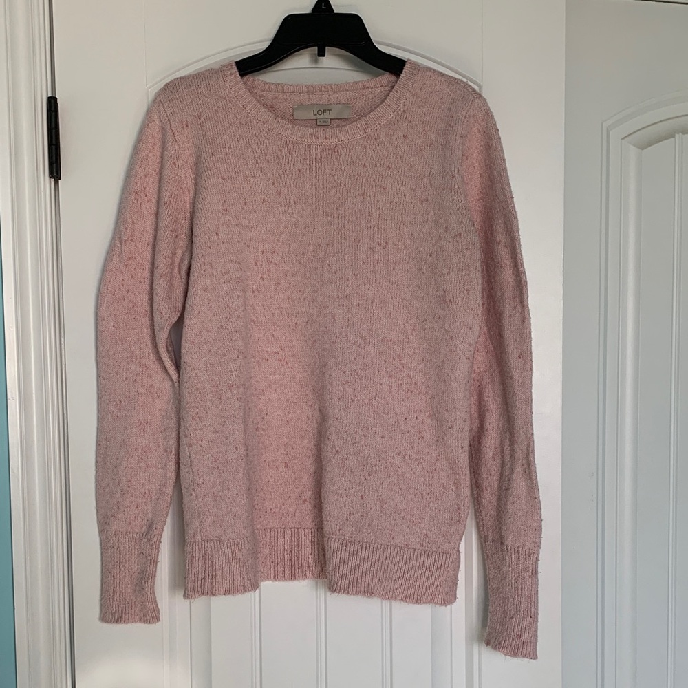 Ann Taylor Loft light pink sweater S small long sleeve round neck